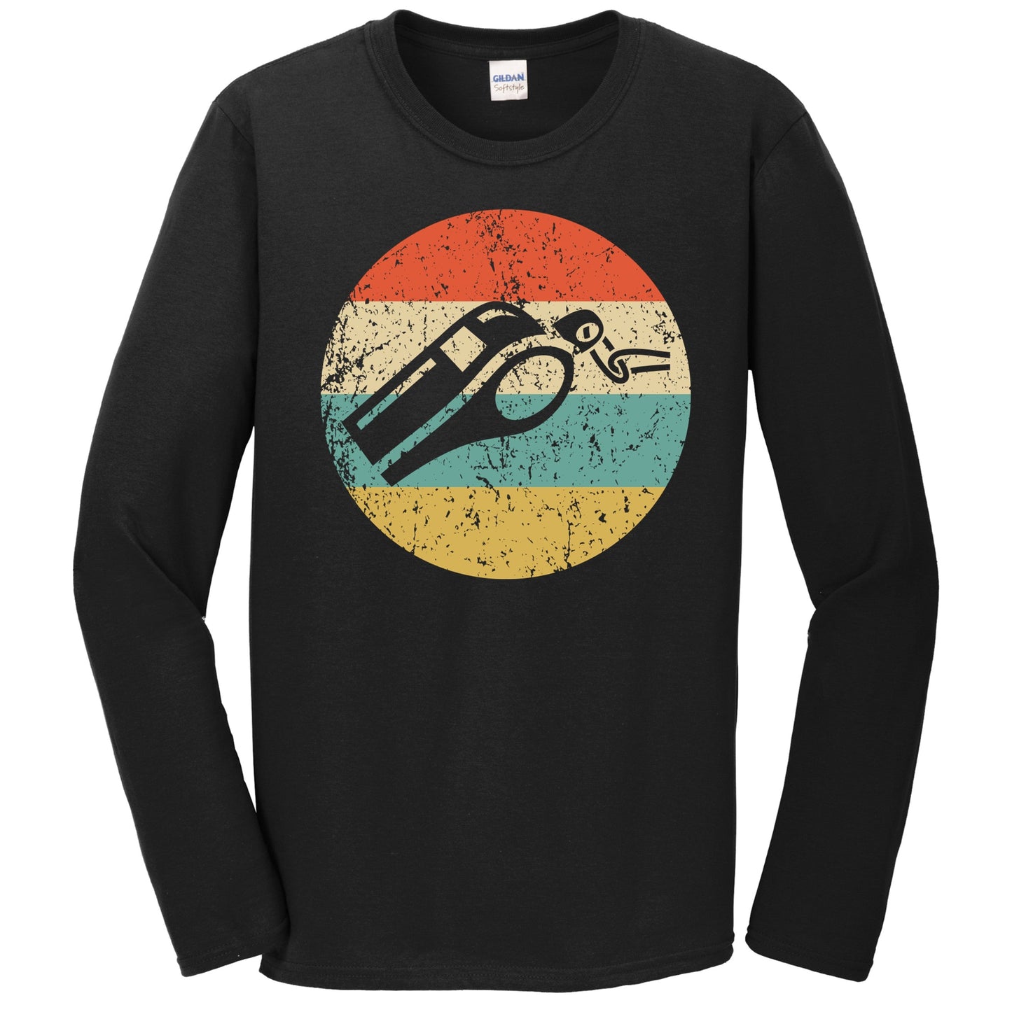 Whistle Icon Retro Coach Referee Long Sleeve T-Shirt