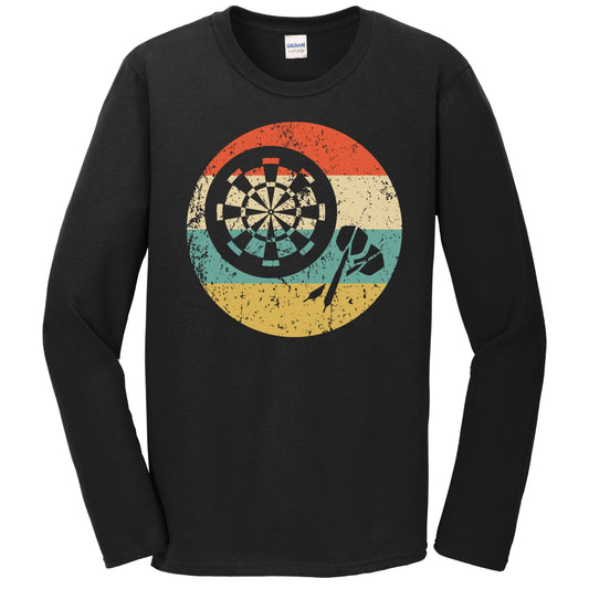Darts and Dartboard Icon Retro Darts Long Sleeve T-Shirt