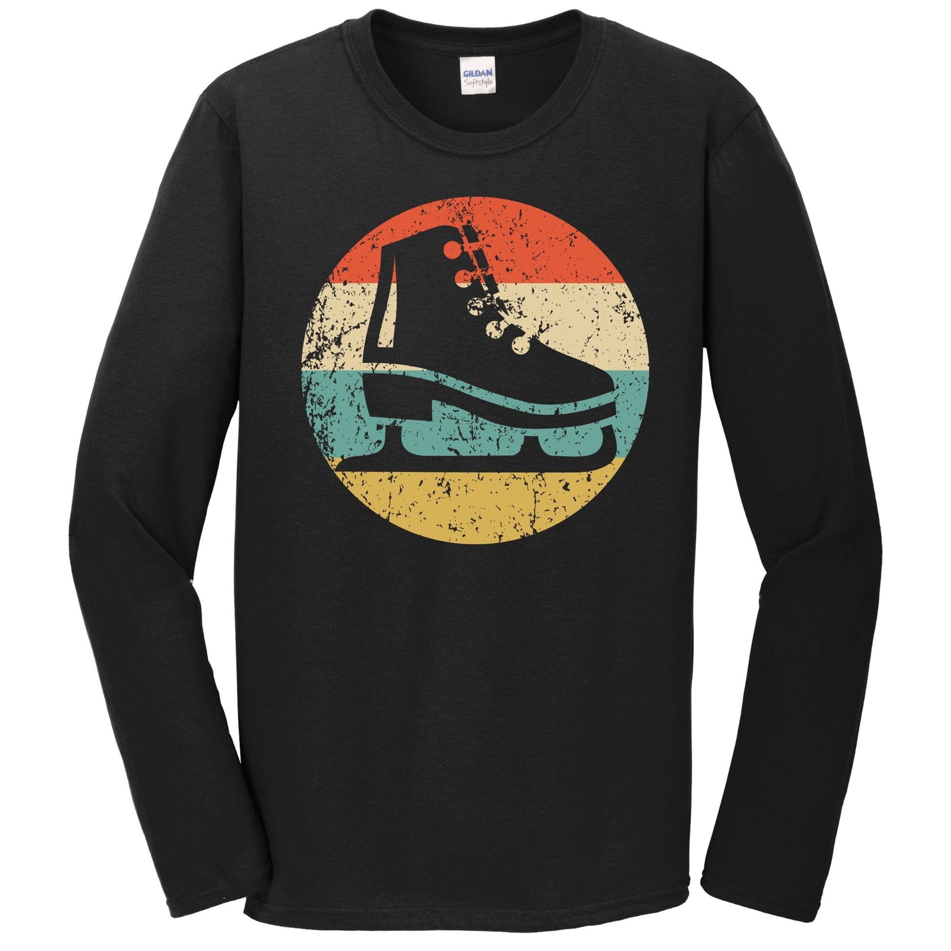 Ice Skate Icon Retro Figure Skating Long Sleeve T-Shirt