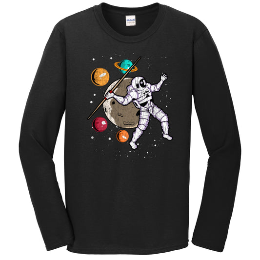 Javelin Throw Astronaut Outer Space Spaceman Track and Field Distressed Long Sleeve T-Shirt