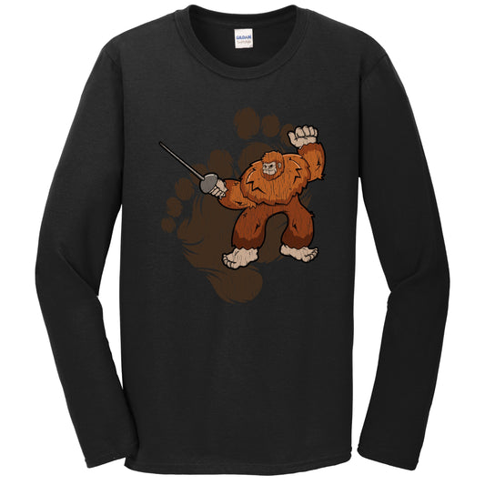 Bigfoot Fencing Shirt - Sasquatch Fencing Long Sleeve T-Shirt