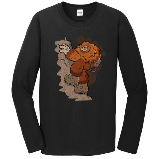 Bigfoot Mountaineering Shirt - Sasquatch Rock Climbing Long Sleeve T-Shirt