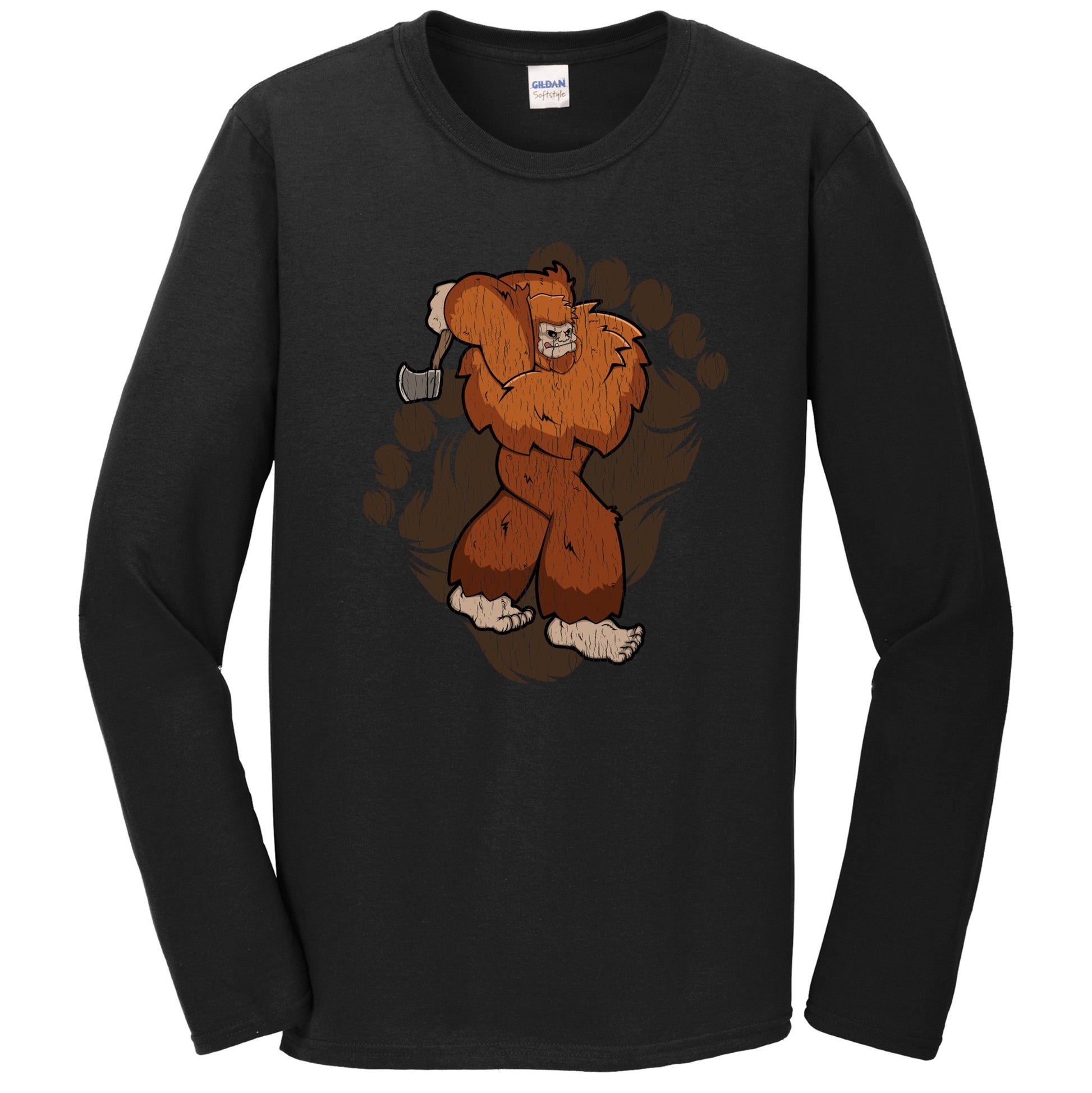 Bigfoot Axe Throwing Shirt - Sasquatch Throwing Axe Long Sleeve T-Shirt