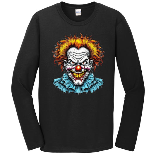 Creepy Clown Scary Evil Clown Halloween Long Sleeve T-Shirt