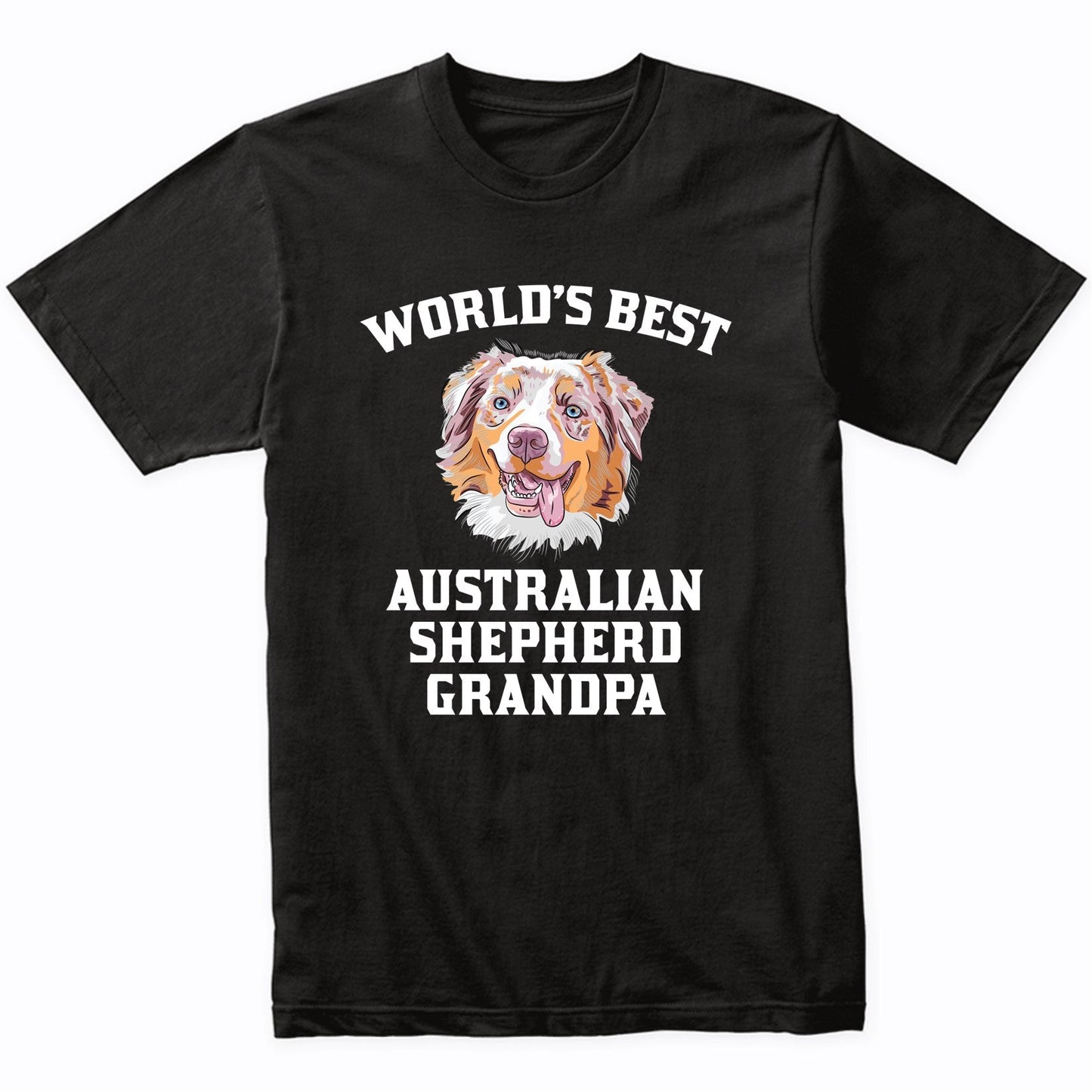 World's Best Australian Shepherd Grandpa Dog Graphic T-Shirt