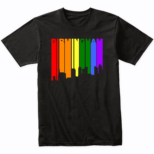 Birmingham Alabama LGBTQ Gay Pride Rainbow Skyline T-Shirt