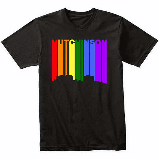 Hutchinson Kansas LGBTQ Gay Pride Rainbow Skyline T-Shirt