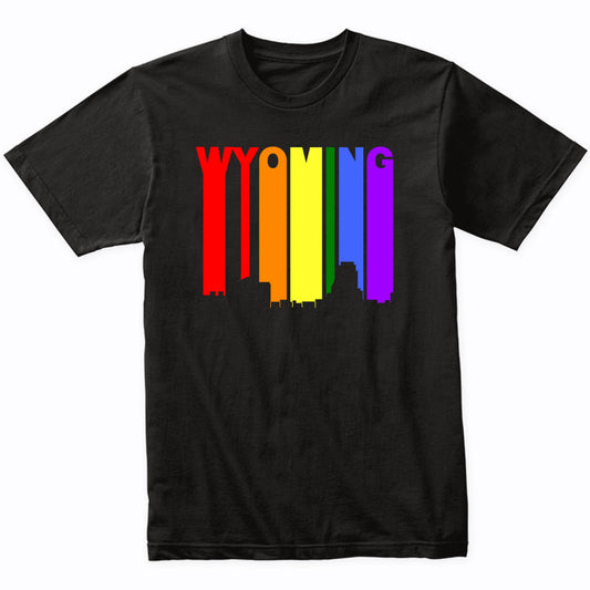 Wyoming Michigan LGBTQ Gay Pride Rainbow Skyline T-Shirt