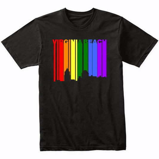 Virginia Beach Virginia LGBTQ Gay Pride Skyline T-Shirt