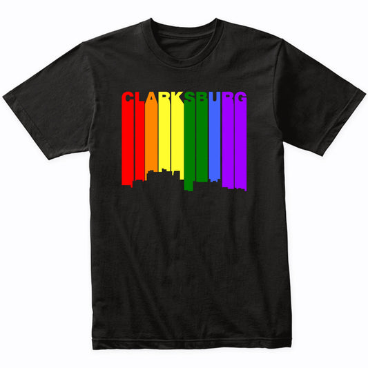 Clarksburg West Virginia LGBTQ Gay Pride Skyline T-Shirt
