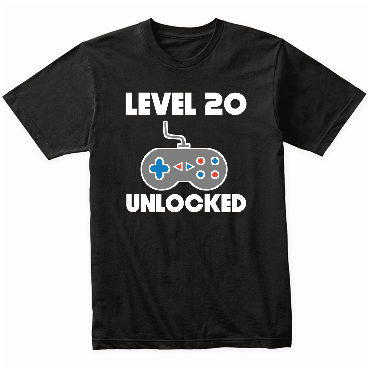 Level 20 Unlocked Video Games Funny 20th Birthday T-Shirt