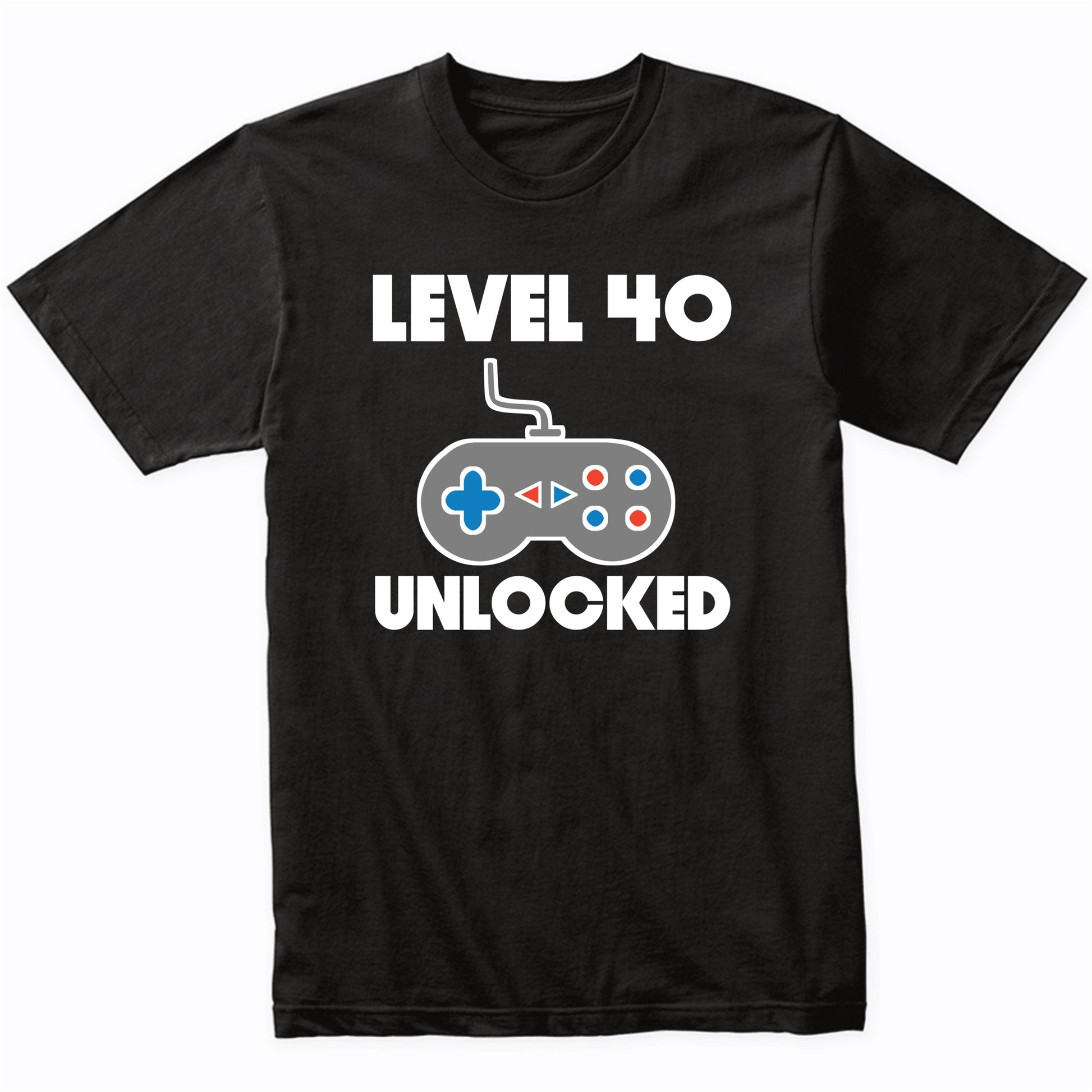 Level 40 Unlocked Video Games Funny 40th Birthday T-Shirt