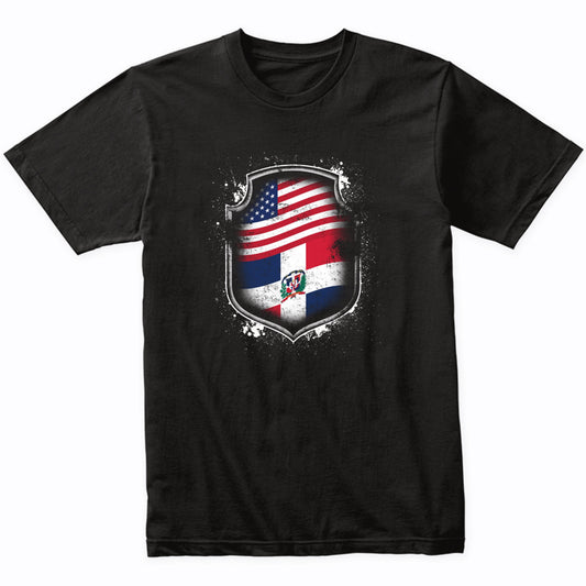 Dominican American Shirt Flags Of Dominican Republic and America T-Shirt