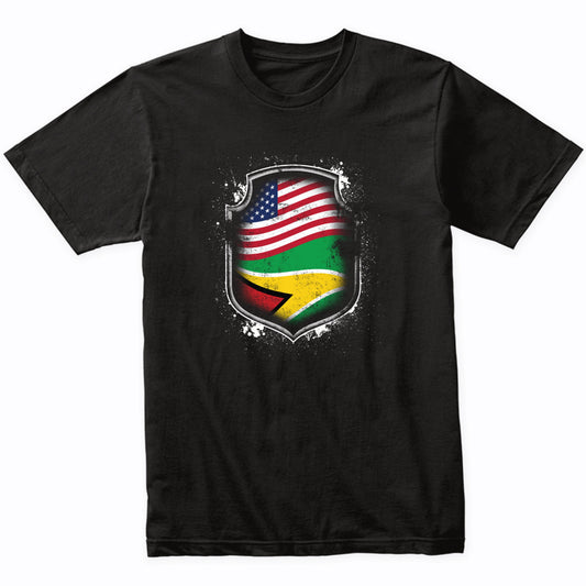 Guyanese American Shirt Flags Of Guyana and America T-Shirt