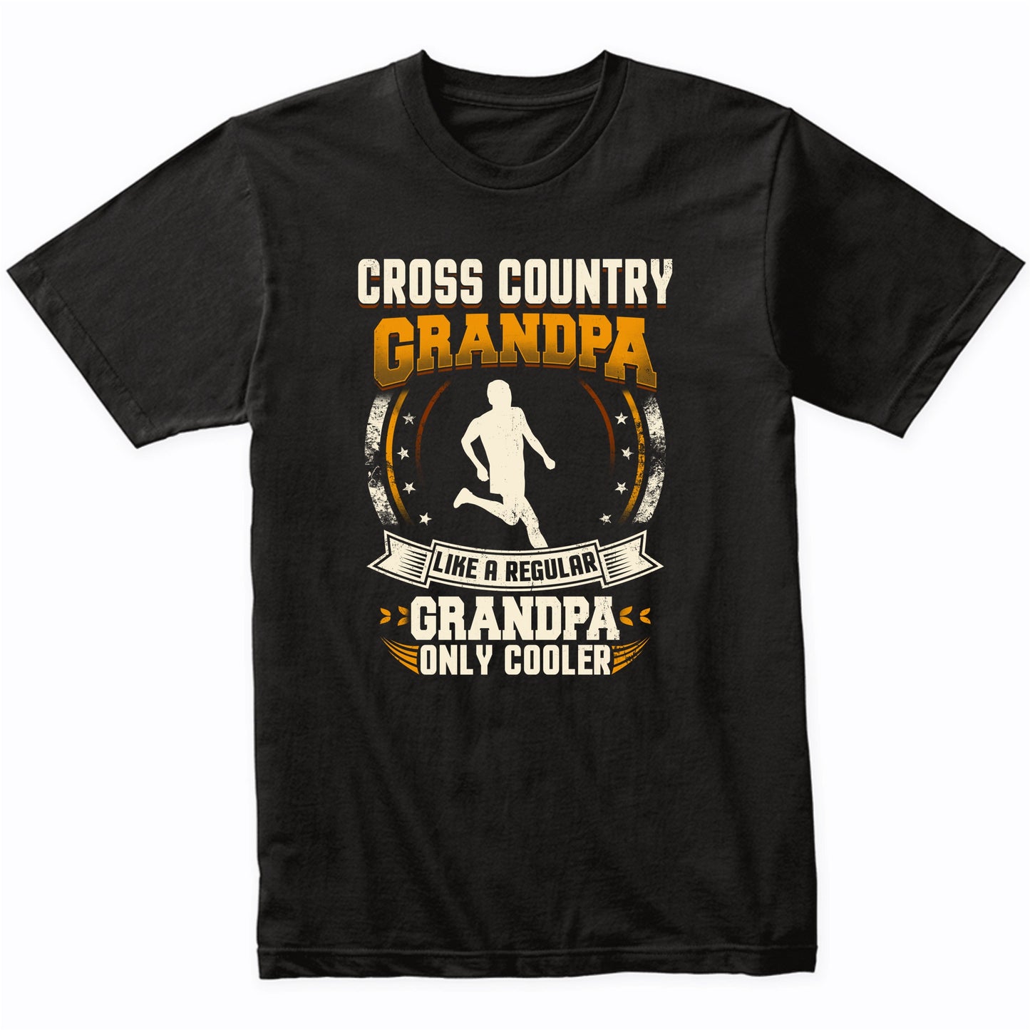 Cross Country Grandpa Like A Regular Grandpa Only Cooler Funny T-Shirt