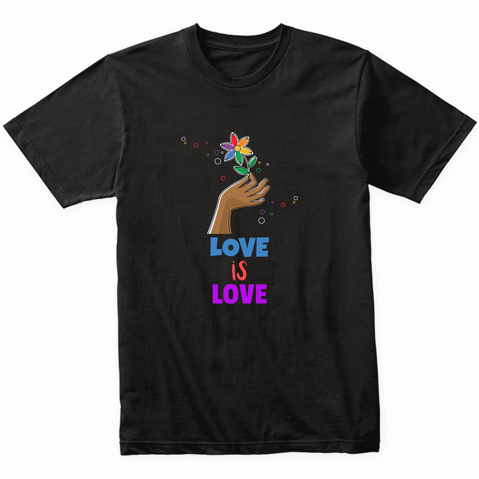 Love Is Love Gay Pride LGBTQ Rainbow Flower T-Shirt