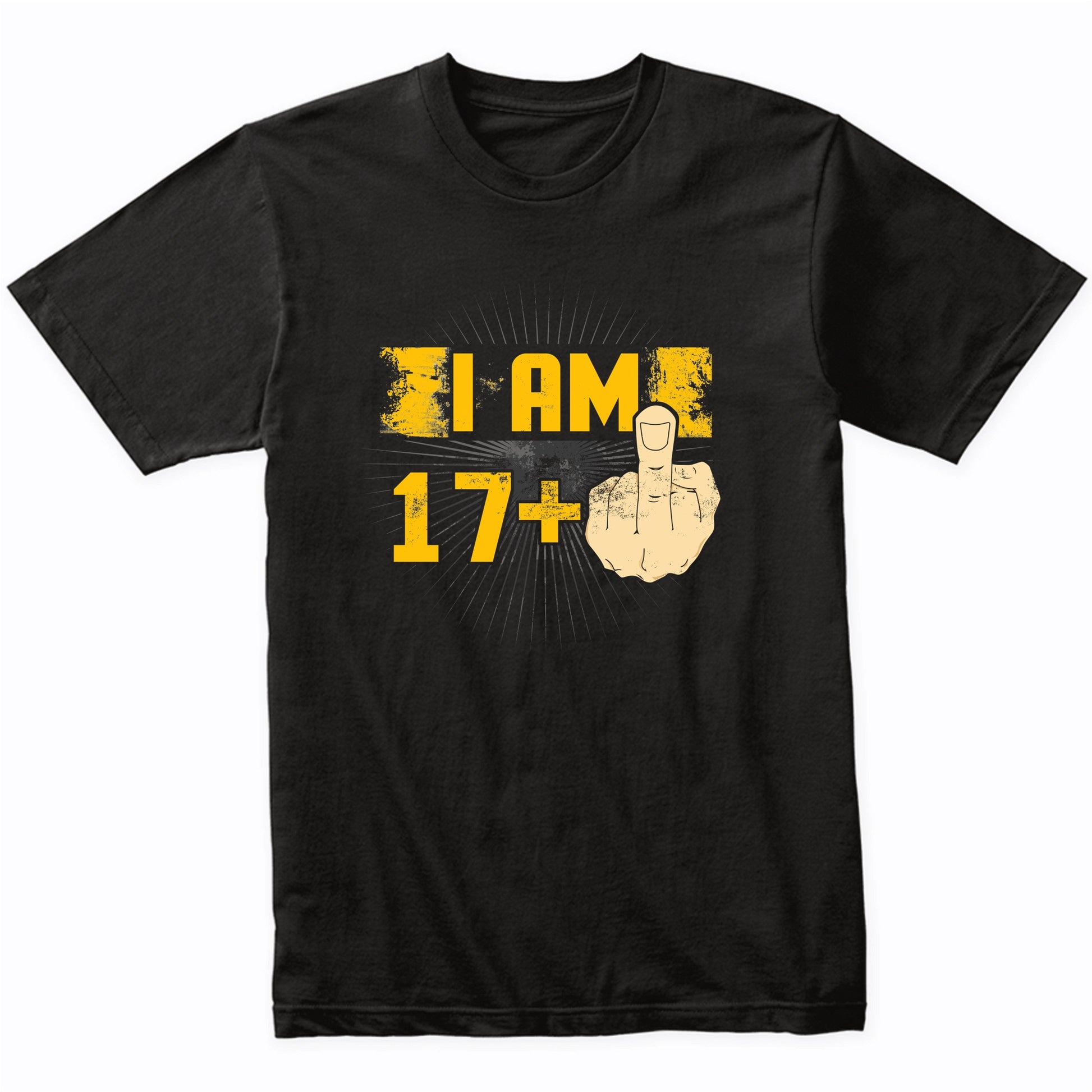 18th Birthday Shirt For Men - I Am 17 Plus Middle Finger 18 Years Old T-Shirt