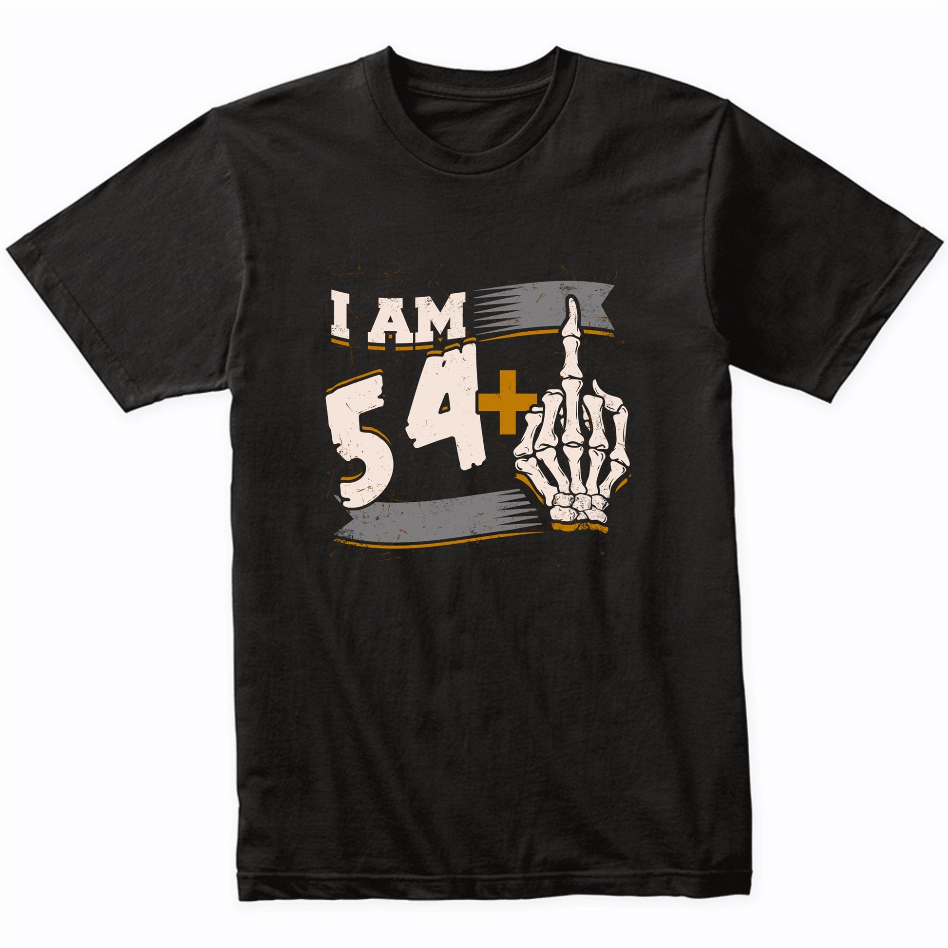 I Am 54 Plus Middle Finger Skeleton Bones Funny 55th Birthday Shirt