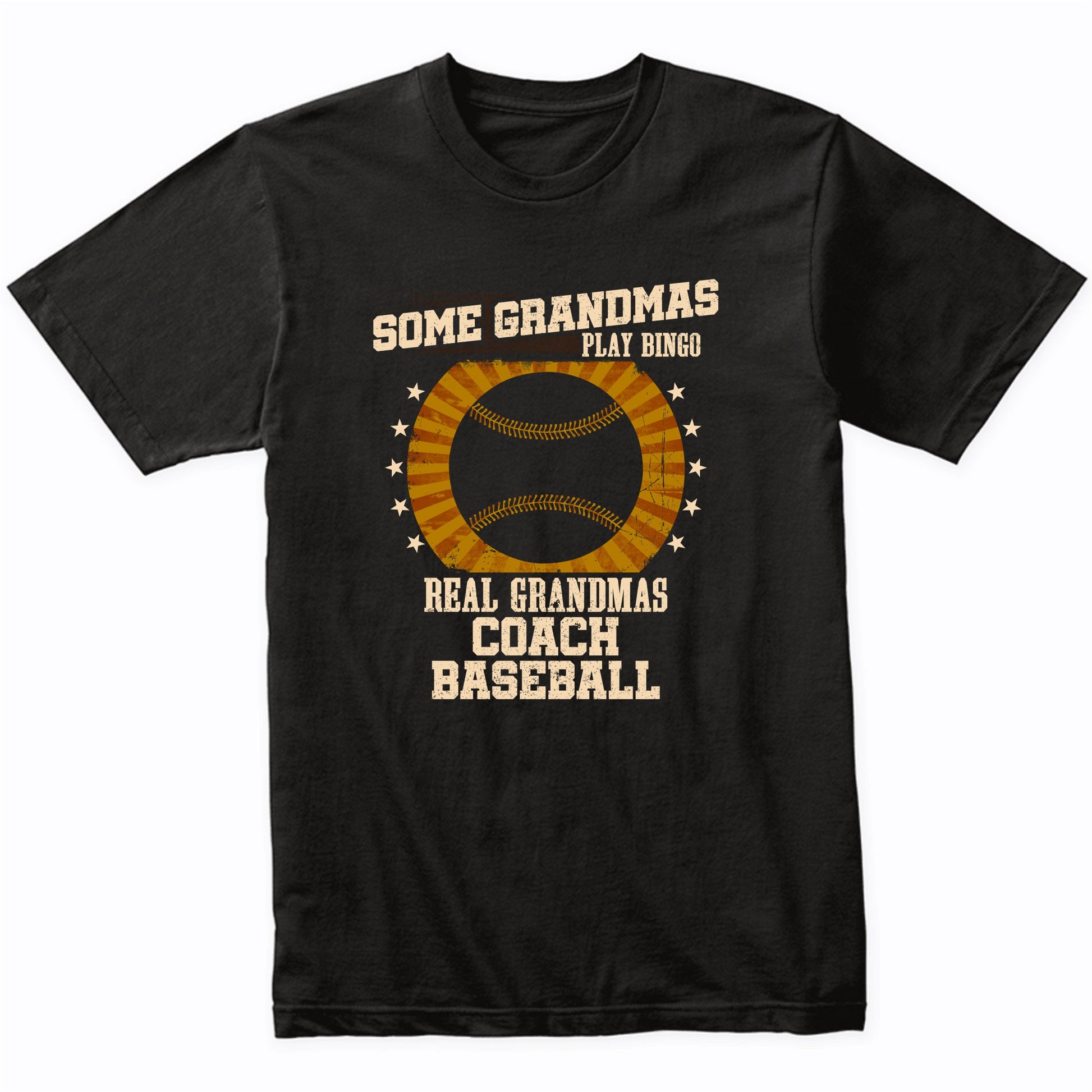 Baseball Grandma Shirt - Real Grandmas Coach Baseball T-Shirt