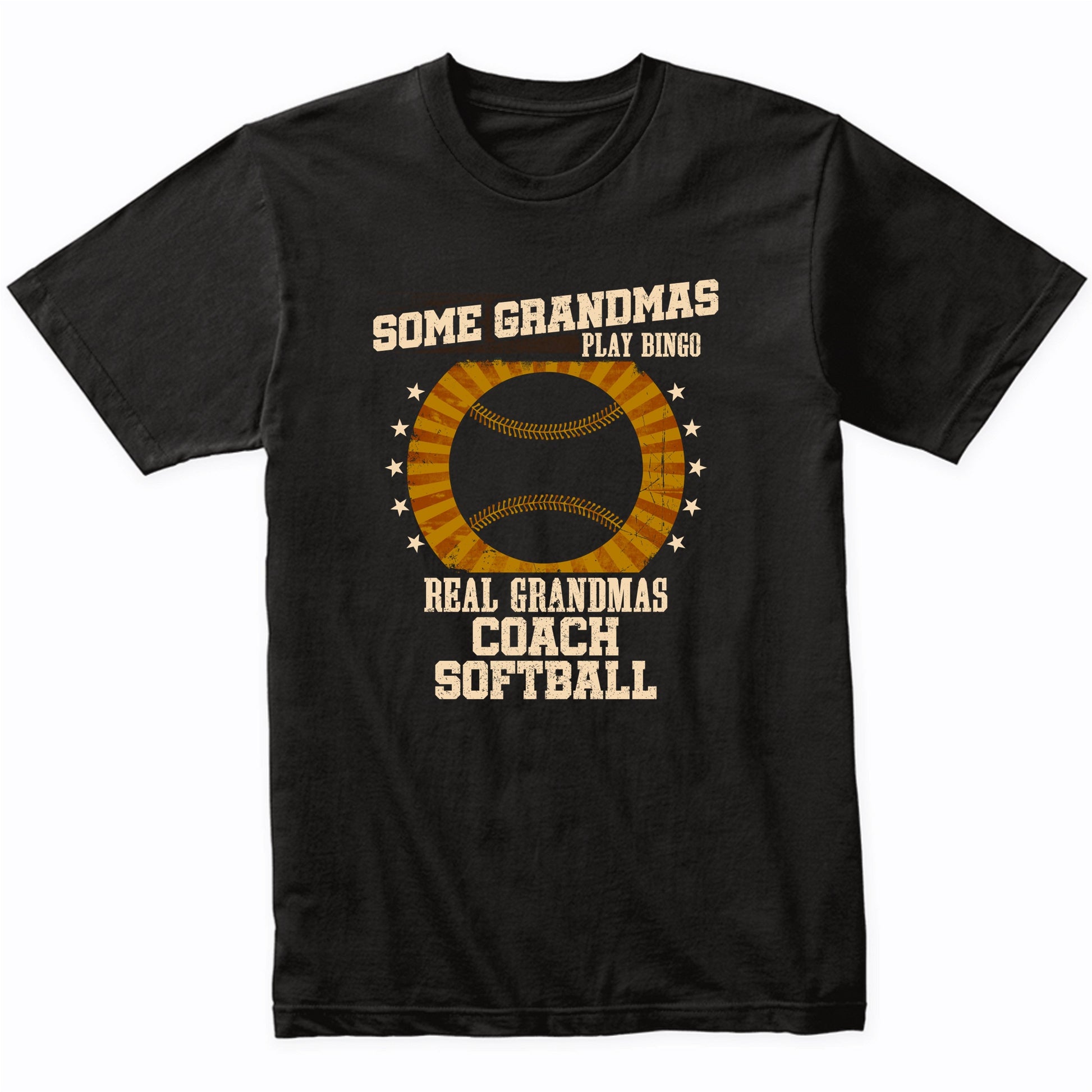 Softball Grandma Shirt - Real Grandmas Coach Softball T-Shirt