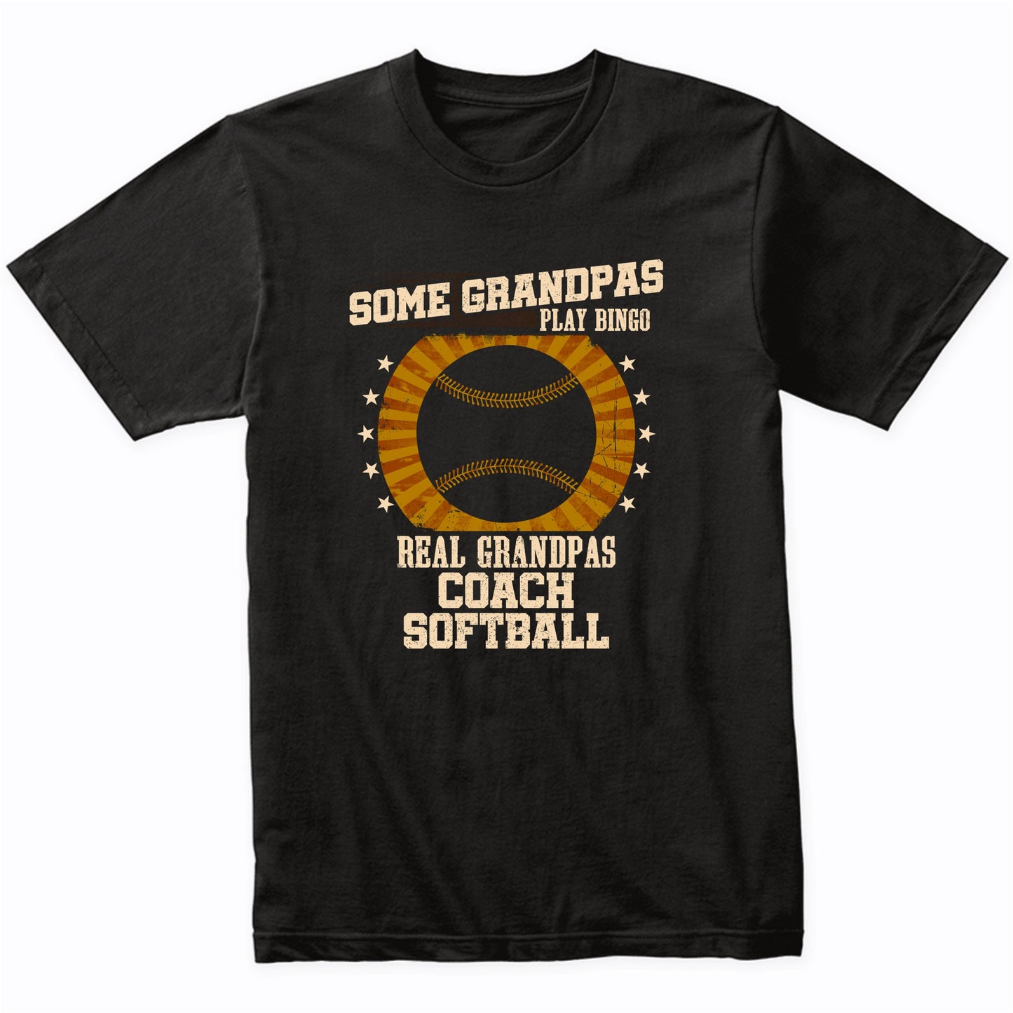 Softball Grandpa Shirt - Real Grandpas Coach Softball T-Shirt