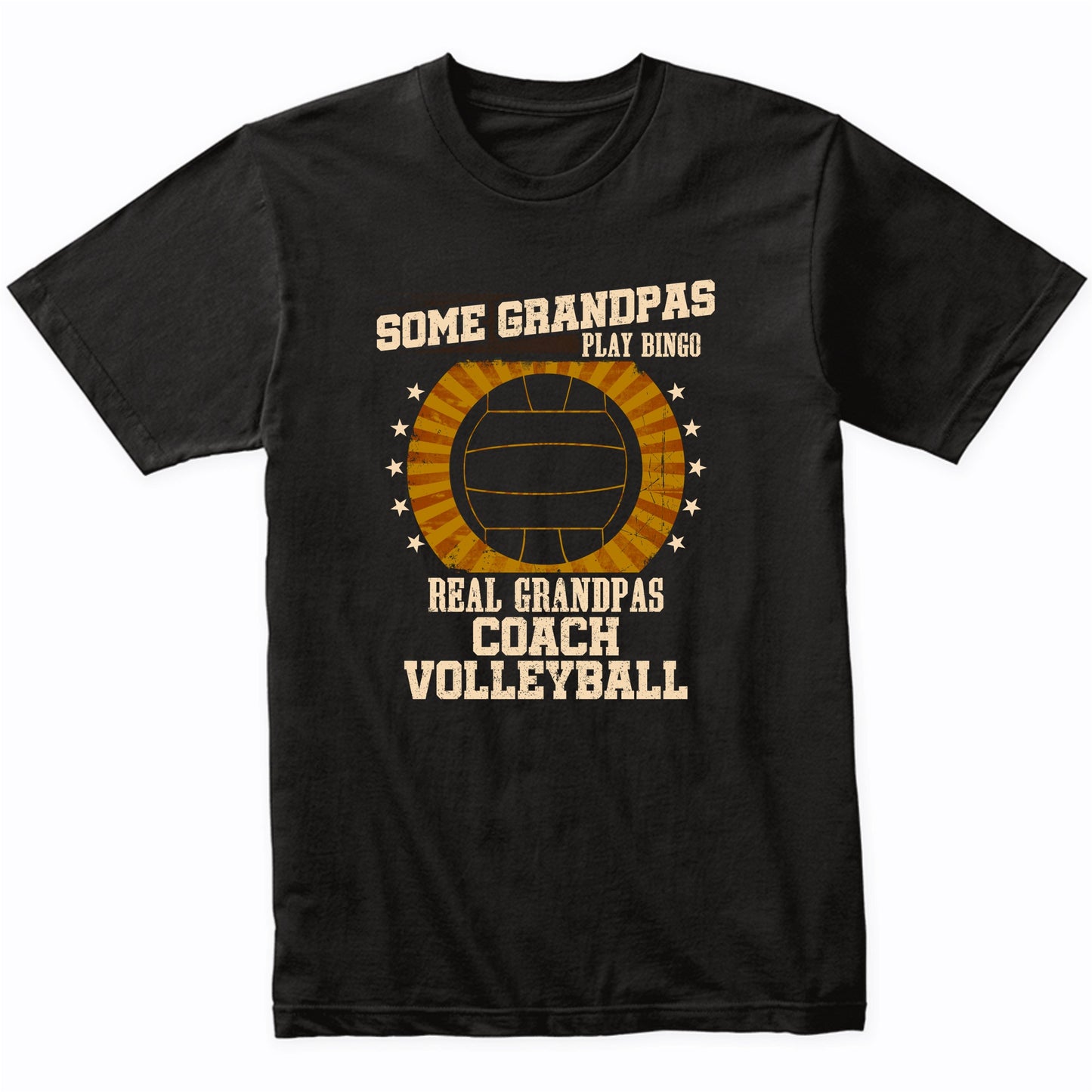 Volleyball Grandpa Shirt - Real Grandpas Coach Volleyball T-Shirt