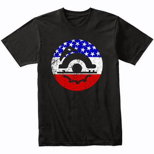 American Flag Carpenter Shirt - Retro Circular Saw T-Shirt