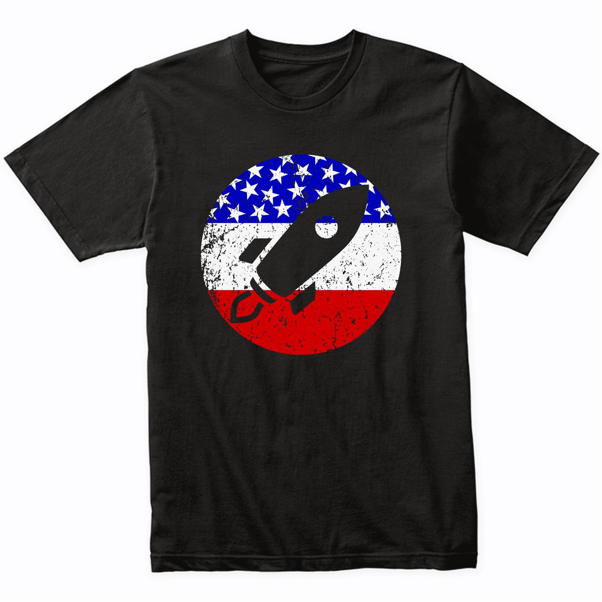 American Flag Astronaut Shirt - Retro Space Ship T-Shirt