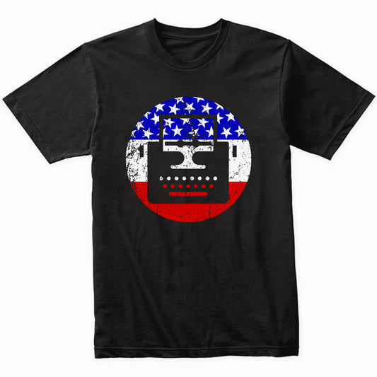 American Flag Writer Shirt - Retro Typewriter T-Shirt