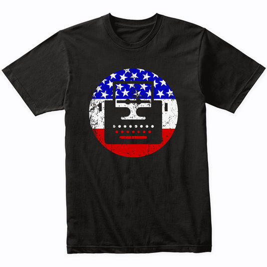 American Flag Writer Shirt - Retro Typewriter T-Shirt