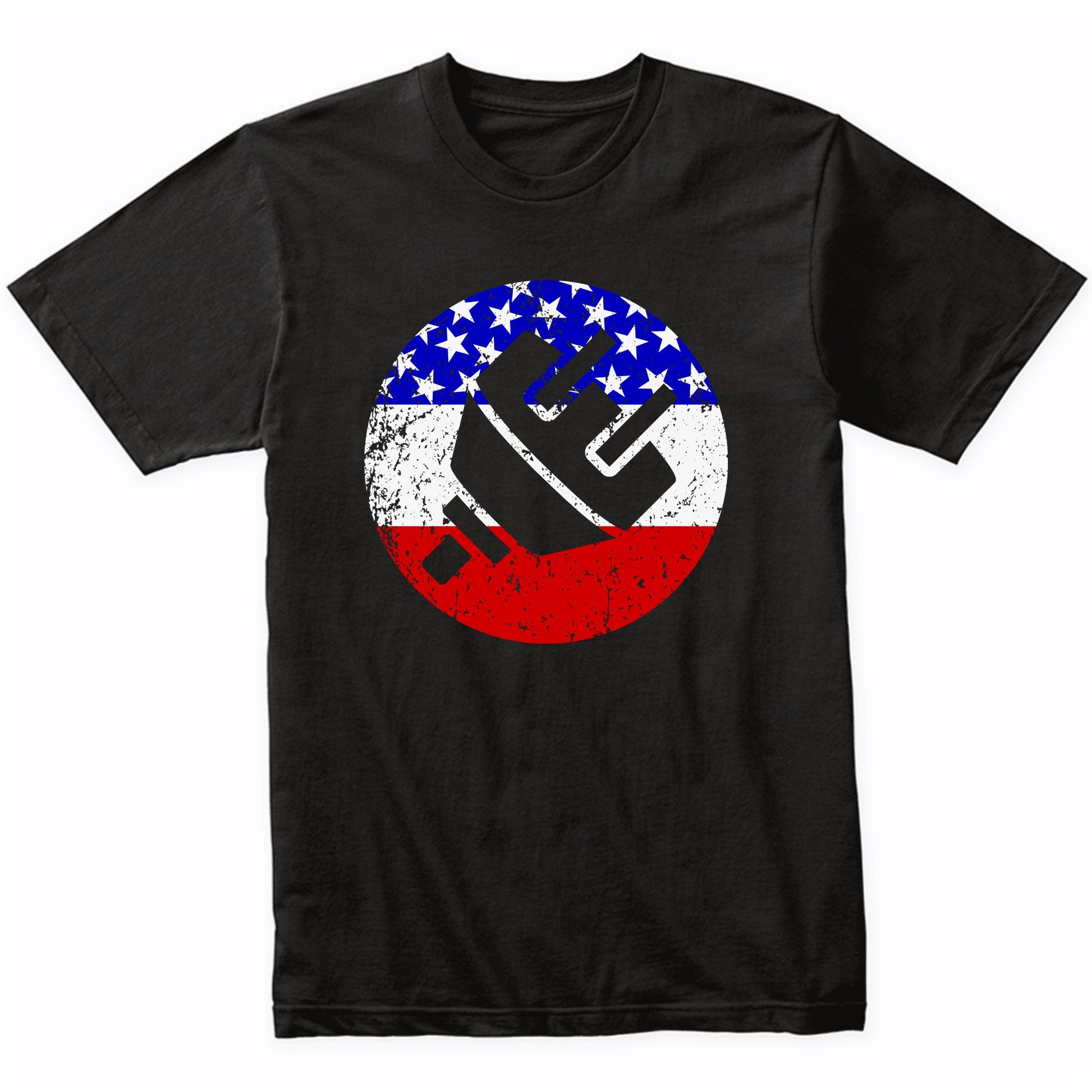American Flag Electrician Shirt - Retro Electric Plug T-Shirt