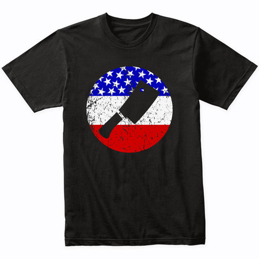 American Flag Butcher Shirt - Retro Meat Cleaver T-Shirt