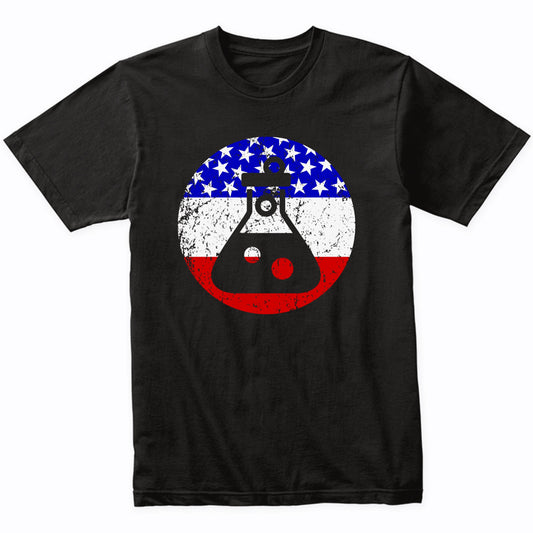 American Flag Chemist Scientist Shirt - Retro Test Tube Flask T-Shirt