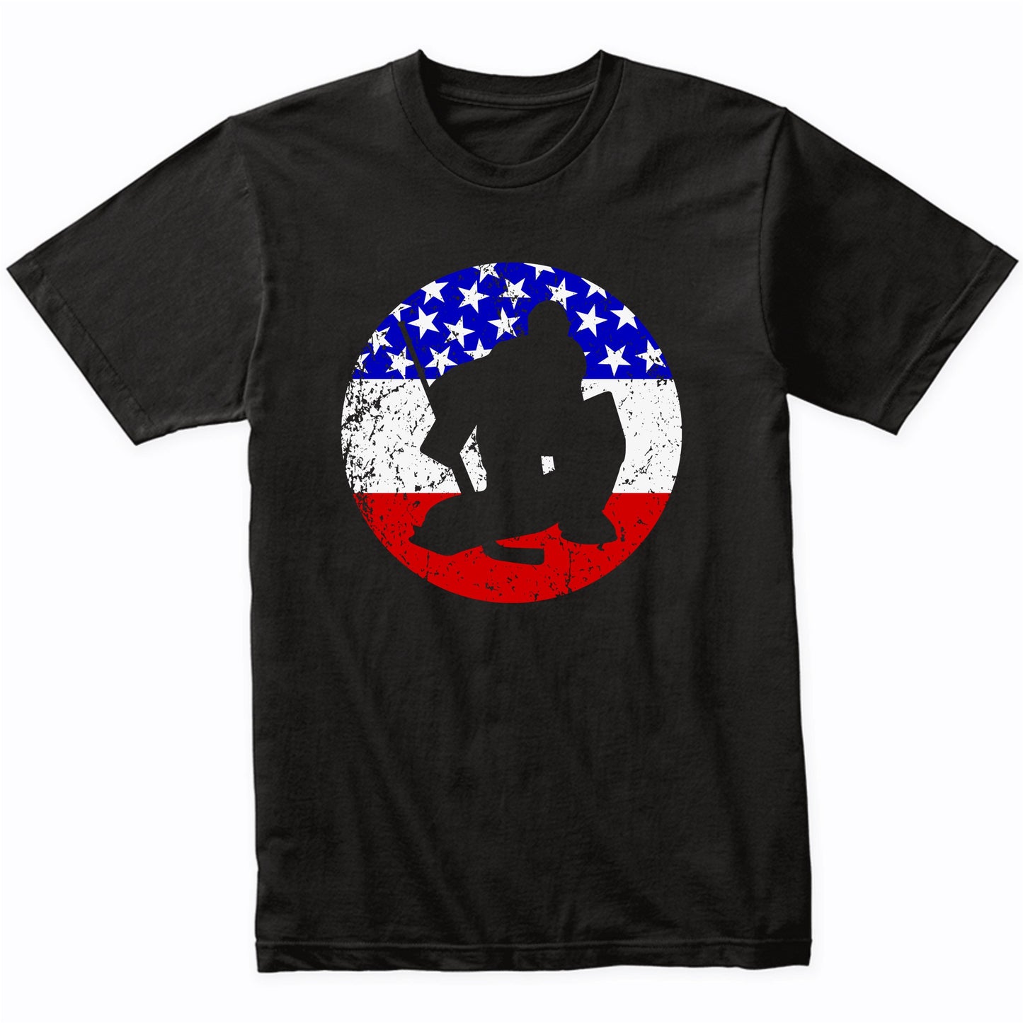 American Flag Hockey Shirt - Retro Hockey Goalie T-Shirt