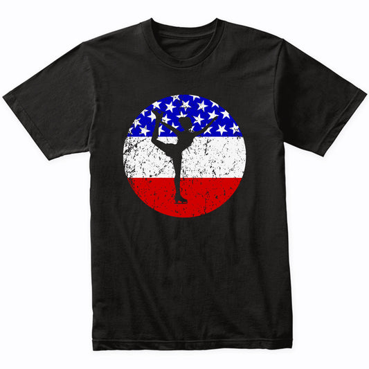 American Flag Figure Skating Shirt - Retro Figure Skater T-Shirt