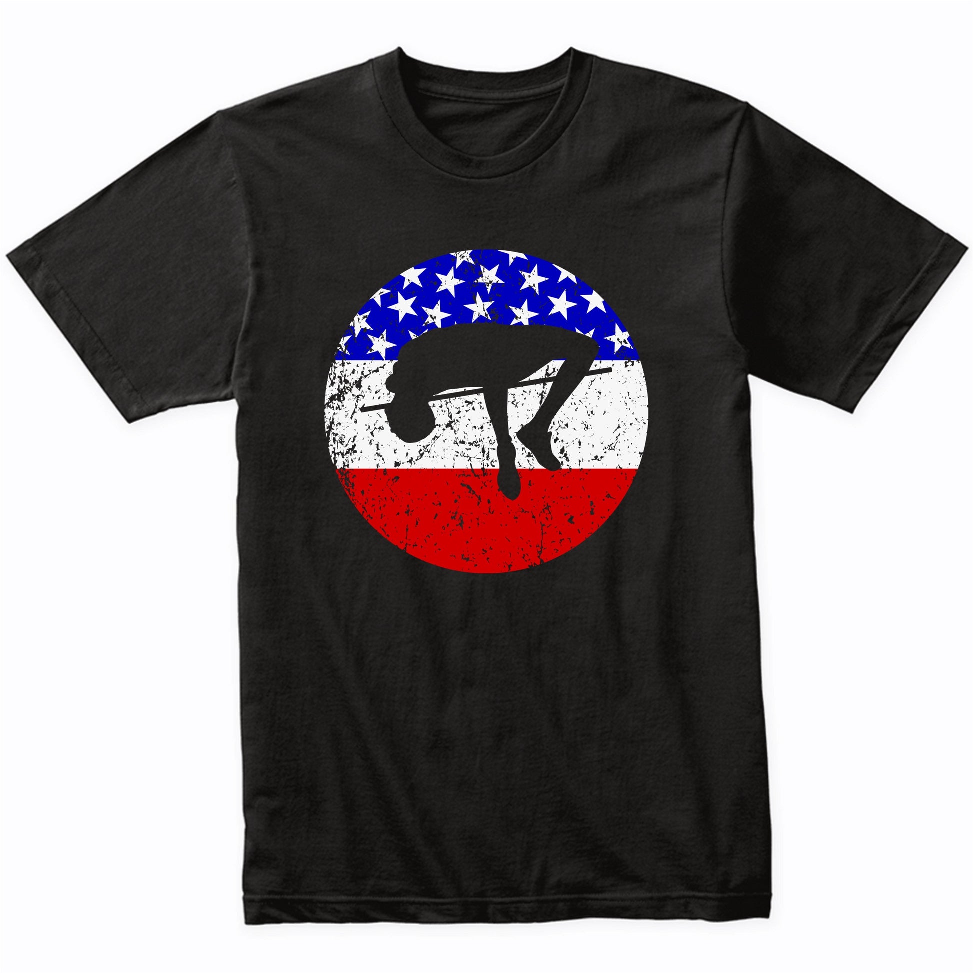 American Flag High Jump Shirt - Retro Track And Field T-Shirt