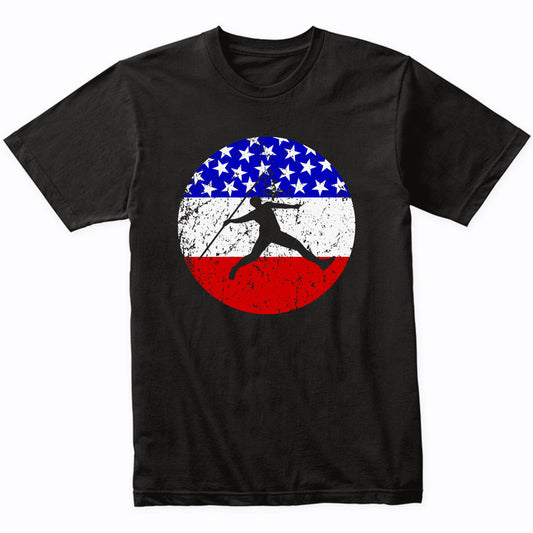 American Flag Javelin Throw Shirt - Retro Track And Field T-Shirt