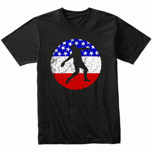 American Flag Discus Throw Shirt - Retro Track And Field T-Shirt