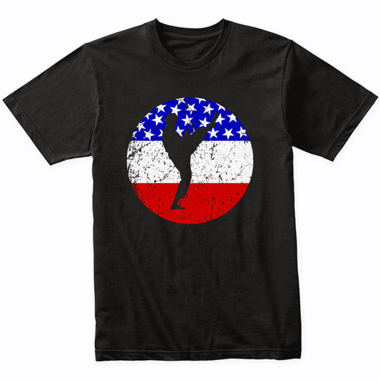 American Flag Karate Shirt - Retro Martial Arts T-Shirt