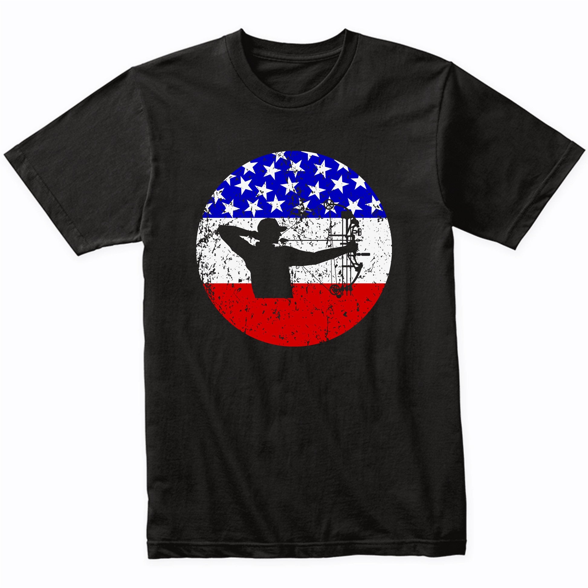 American Flag Bow Hunting Shirt - Retro Archery T-Shirt