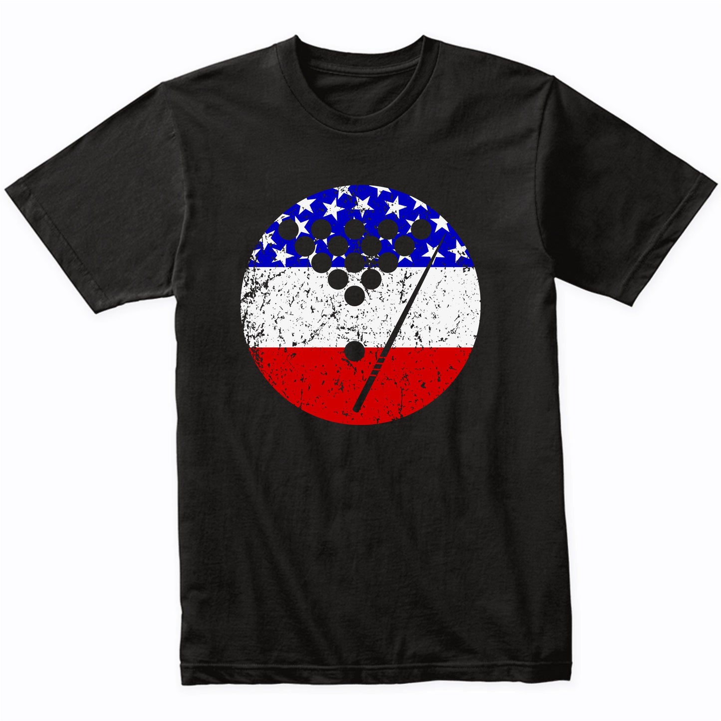 American Flag Billiards Shirt - Retro Pool T-Shirt