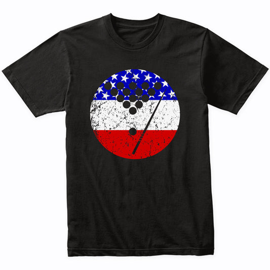 American Flag Billiards Shirt - Retro Pool T-Shirt