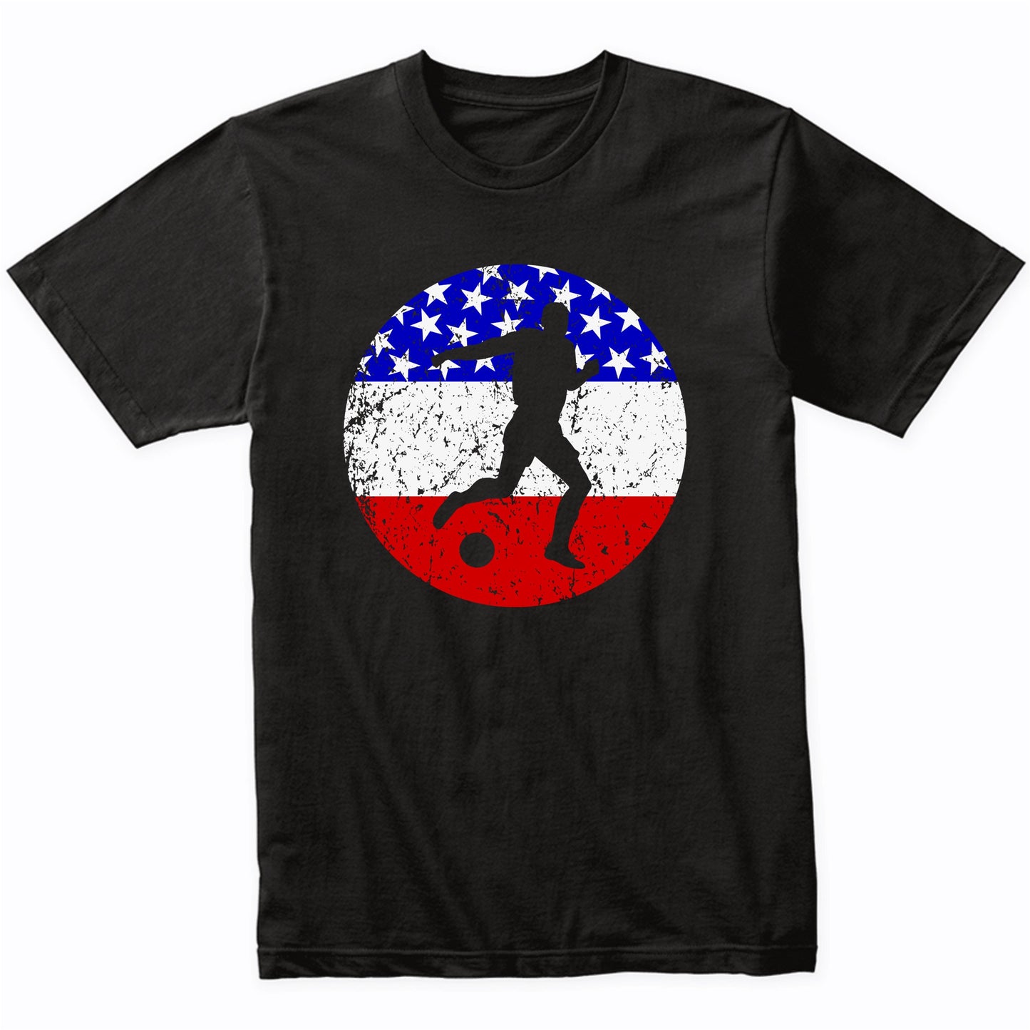 American Flag Soccer Shirt - Retro Soccer Player T-Shirt