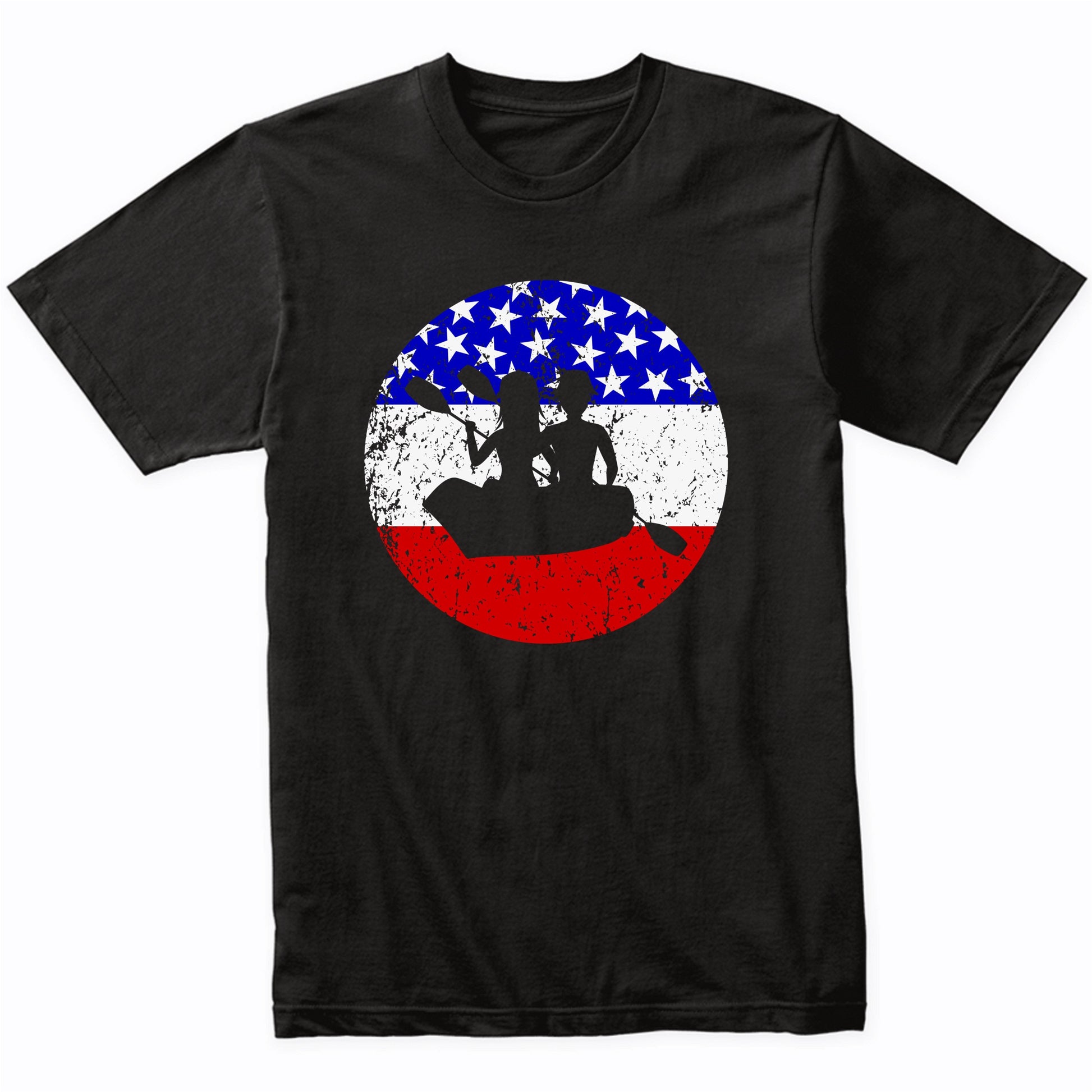 American Flag Canoeing Shirt - Retro Canoe T-Shirt