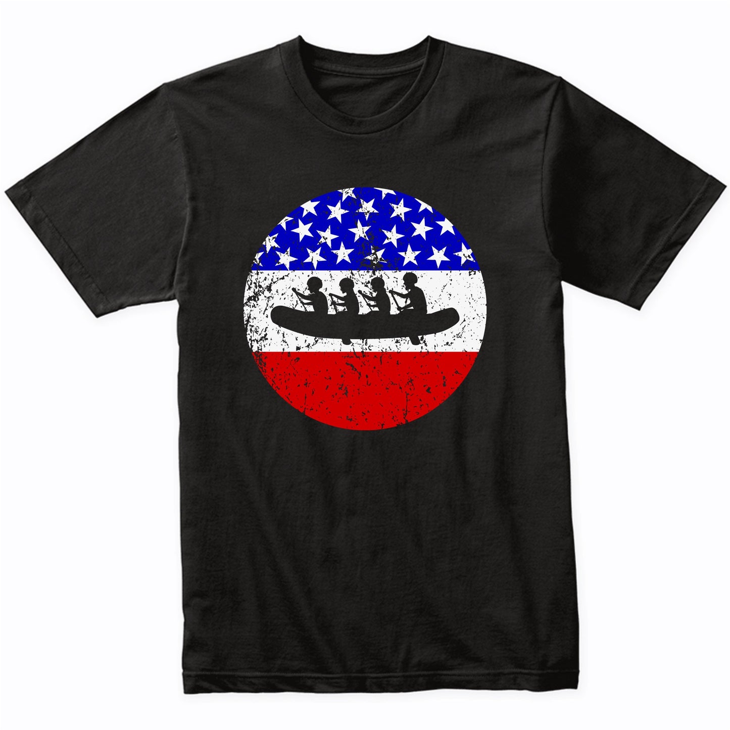 American Flag White Water Rafting Shirt - Retro Rafters T-Shirt