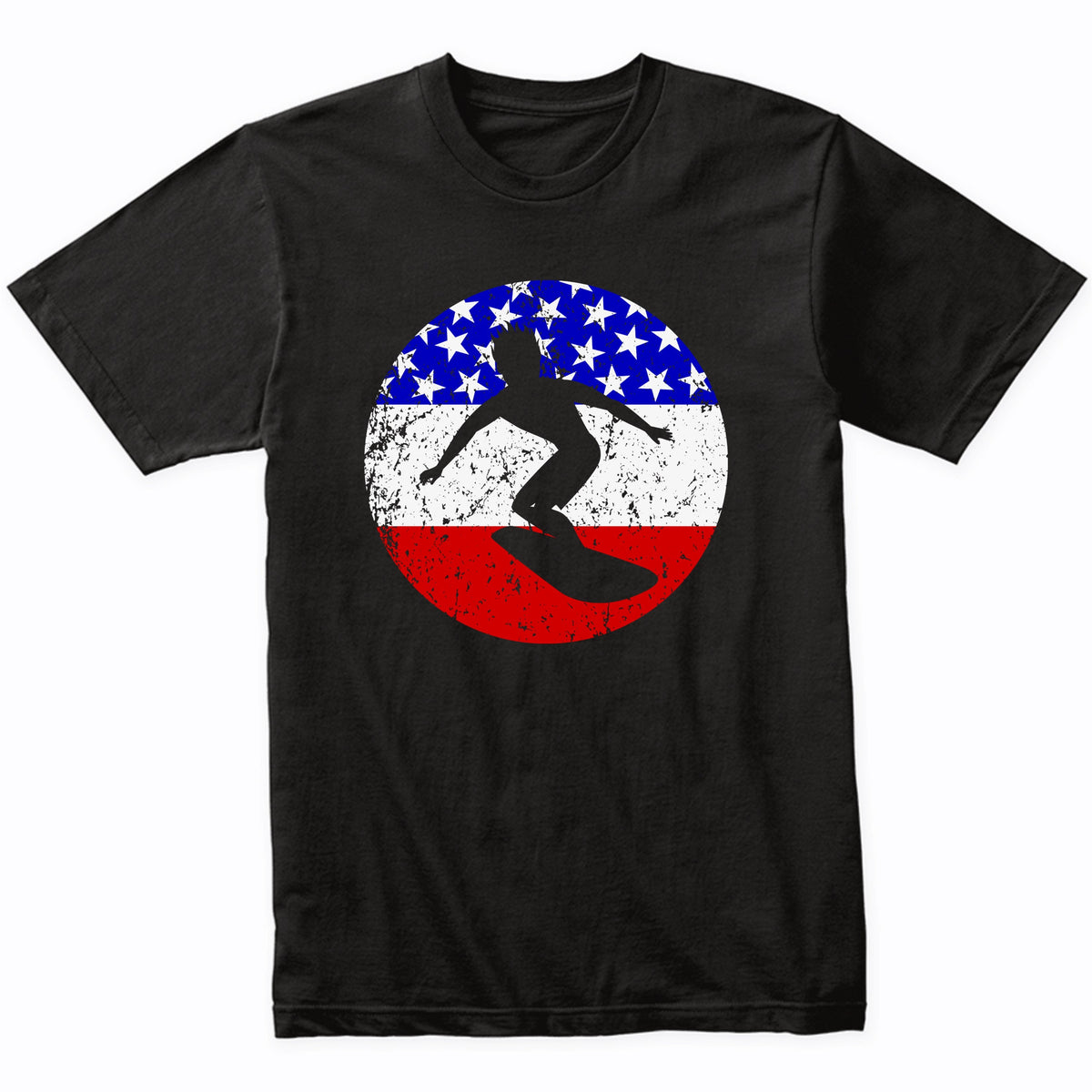 American Flag Surfing Shirt - Retro Surfer T-Shirt
