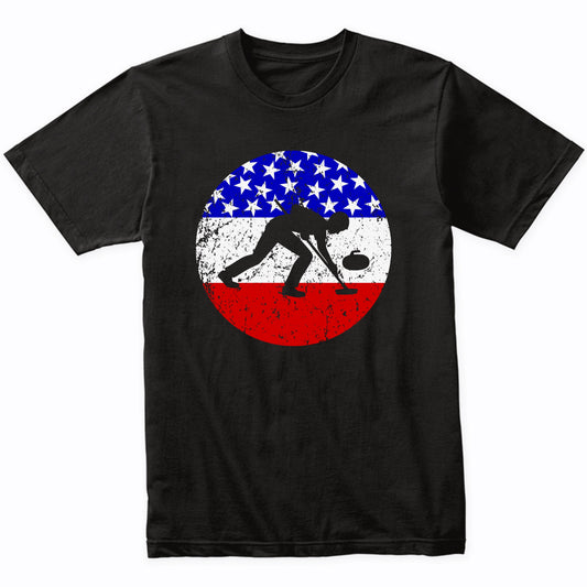 American Flag Curling Shirt - Retro Curler T-Shirt