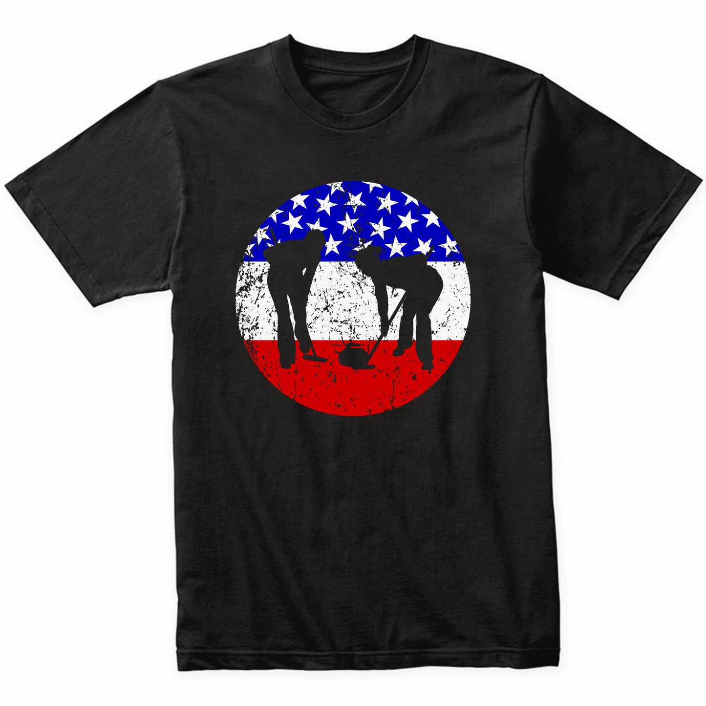American Flag Curling Shirt - Retro Curler T-Shirt