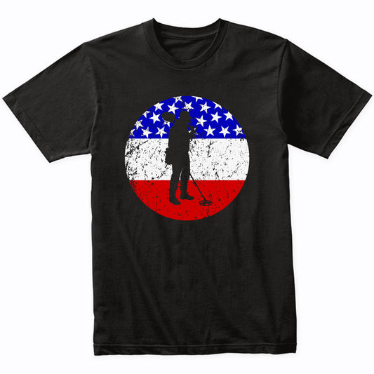 American Flag Metal Detecting Shirt - Retro Coinshooter T-Shirt