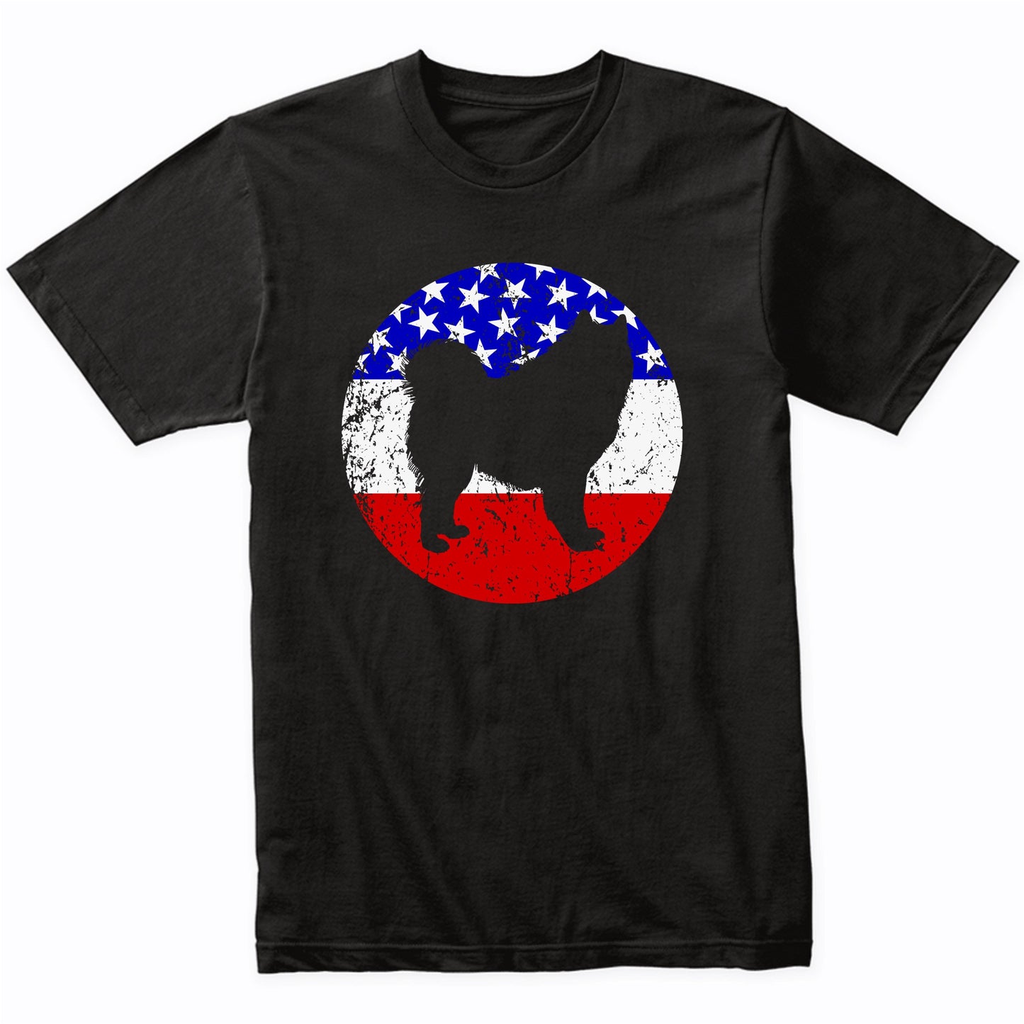 American Flag Samoyed Shirt - Retro Samoyed Dog T-Shirt